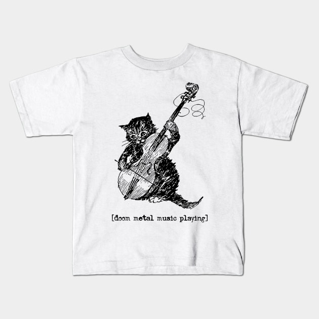 Doom Metal Music Playing Kids T-Shirt by DankFutura